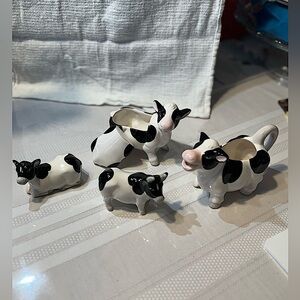 Vintage Cow Cream, Sugar, Salt & pepper ceramic set